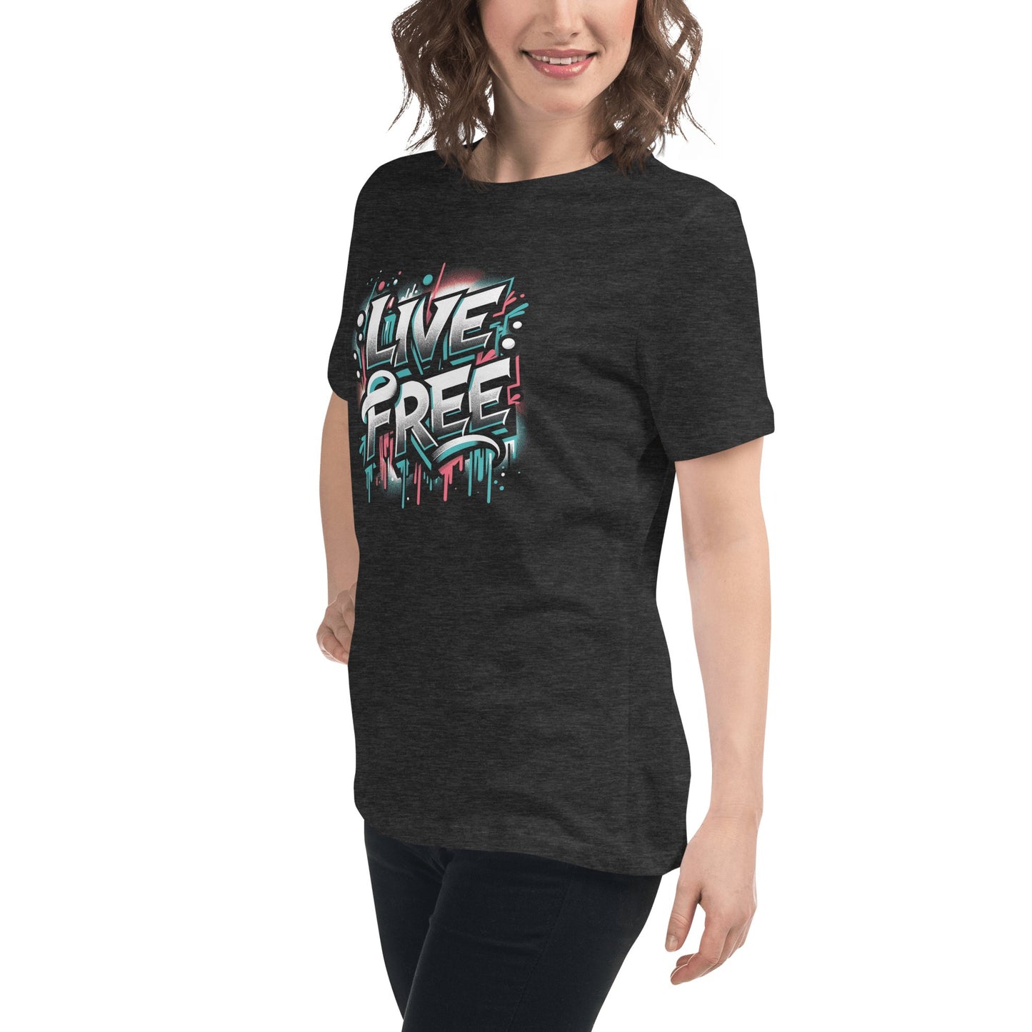 Lockeres Damen T-Shirt "Live Free" - Artexio