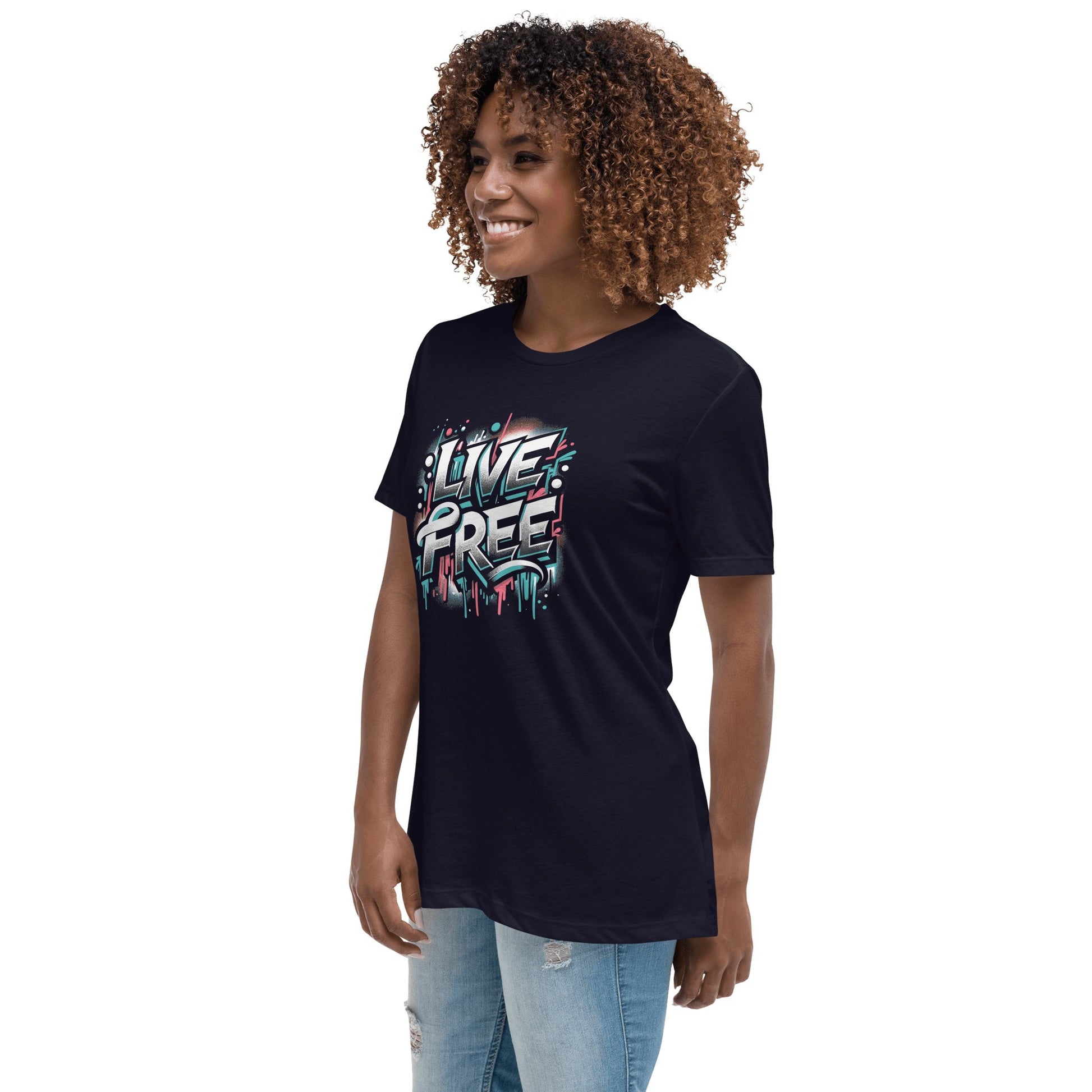 Lockeres Damen T-Shirt "Live Free" - Artexio