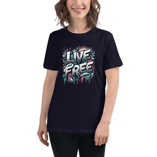 Lockeres Damen T-Shirt "Live Free" - Artexio