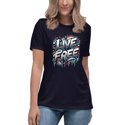 Lockeres Damen T-Shirt "Live Free" - Artexio