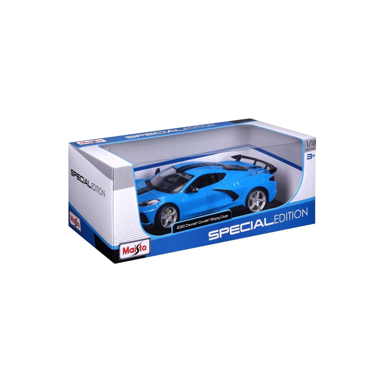 Maisto Chevrolet Corvette Stingray (High Wing) 2020 - Blue 1:18 Modell - Artexio