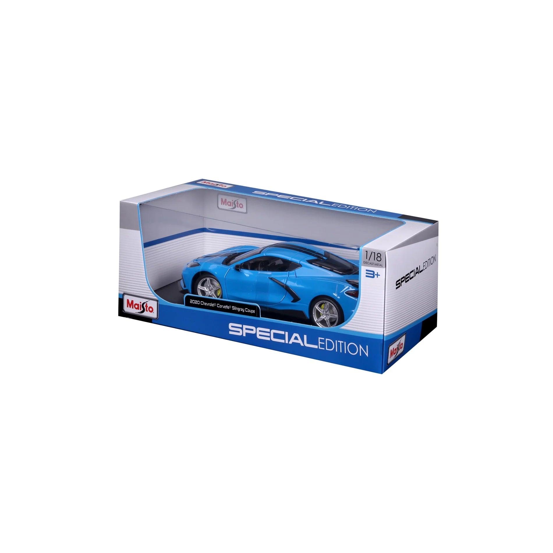 Maisto Chevrolet Corvette Stingray (High Wing) 2020 - Blue 1:18 Modell - Artexio