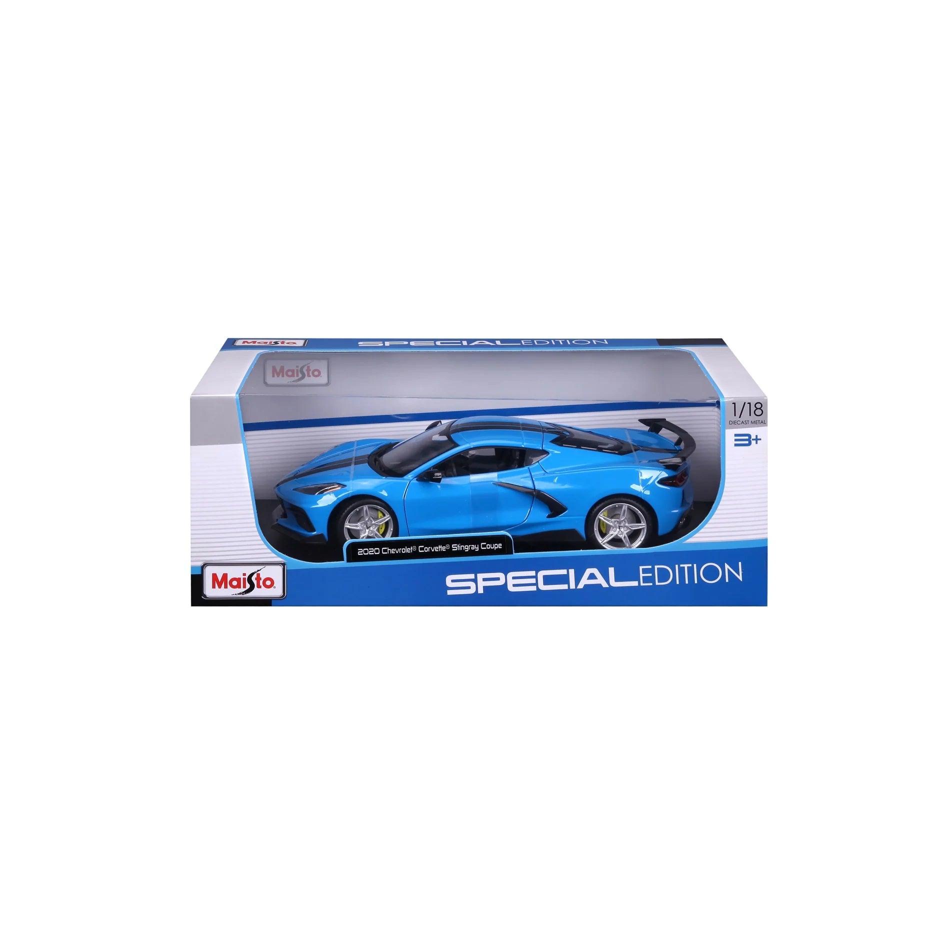 Maisto Chevrolet Corvette Stingray (High Wing) 2020 - Blue 1:18 Modell - Artexio