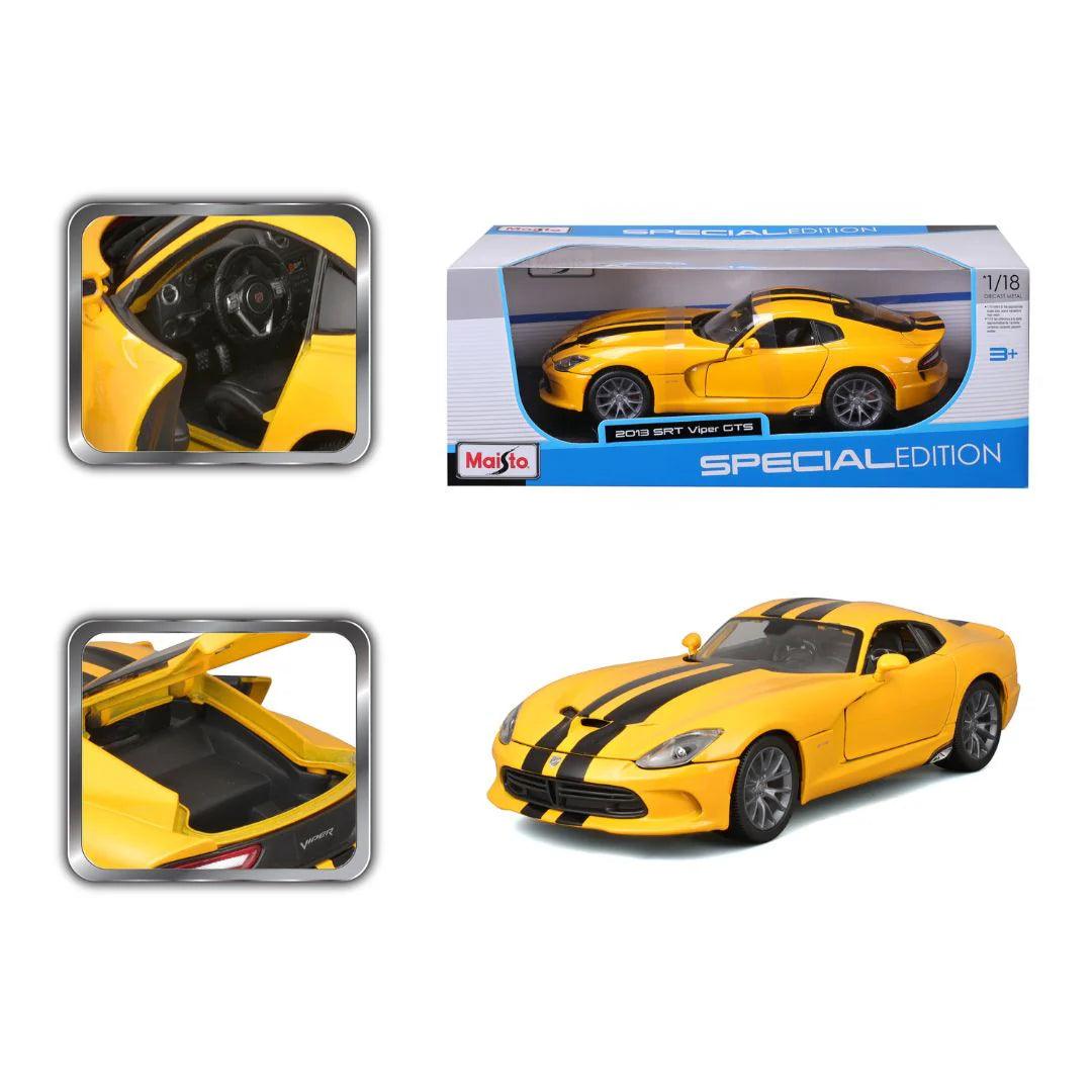 Maisto Dodge Viper SRT GTS 2013 - Yellow with Black Stripes 1:18 Modell - Artexio