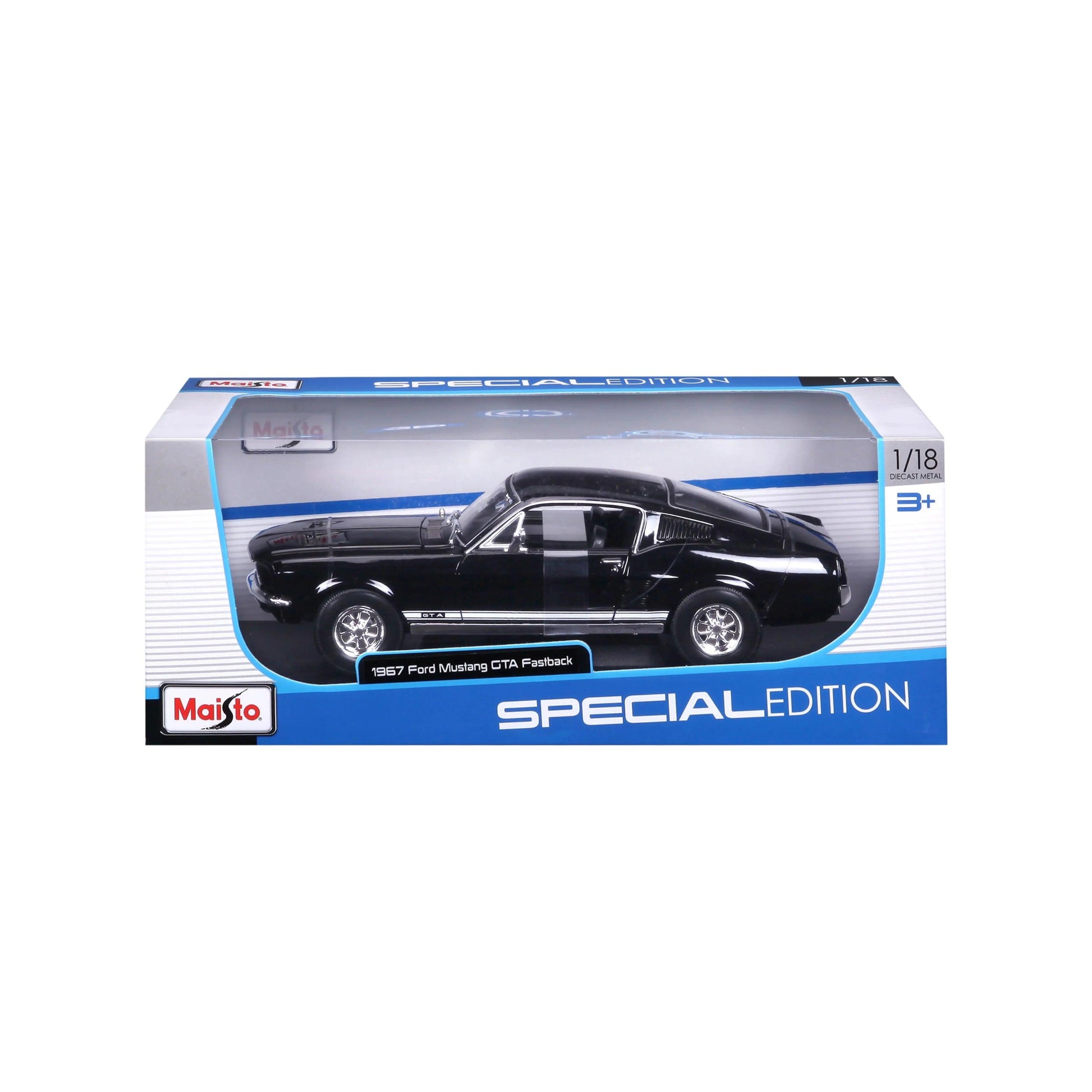 Maisto Ford Mustang GTA Fastback 1967 - Black 1:18 Modell - Artexio