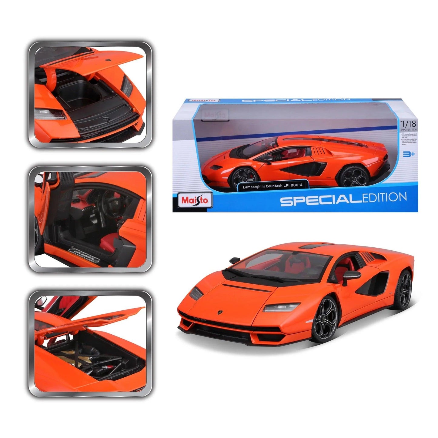 Maisto Lamborghini Countach LP800 - 4 2021 - Orange 1:18 Modell - Artexio