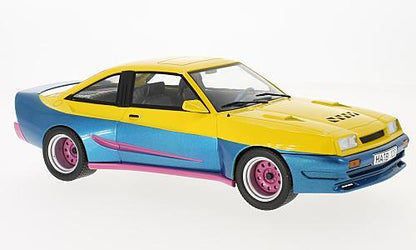 MCG Opel Manta B Mattig 1991 Movie Manta Manta - Yellow/Blue Metallic/Purple 1:18 Modell - Artexio