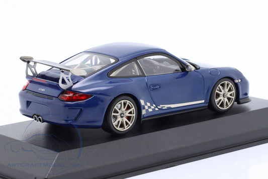 Minichamps Porsche 911 (997 II) GT3 RS 3.8 year 2009 blue metallic with decor 1:43 Modell