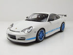 Minichamps Porsche 911 GT3 RS 2002 White w/Blue Stripes 1:18 Modell