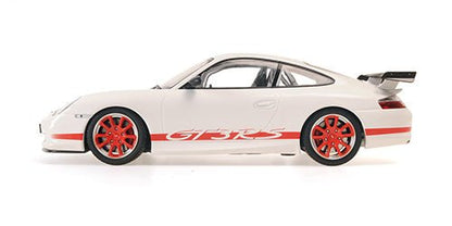 Minichamps PORSCHE 911 GT3 RS – 2002 – WHITE W/RED STRIPES 1:18 Modell