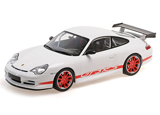 Minichamps PORSCHE 911 GT3 RS – 2002 – WHITE W/RED STRIPES 1:18 Modell