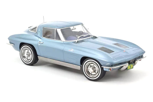 Norev Chevrolet Corvette Sting Ray 1963 - Light blue Metallic 1:18 Modell - Artexio