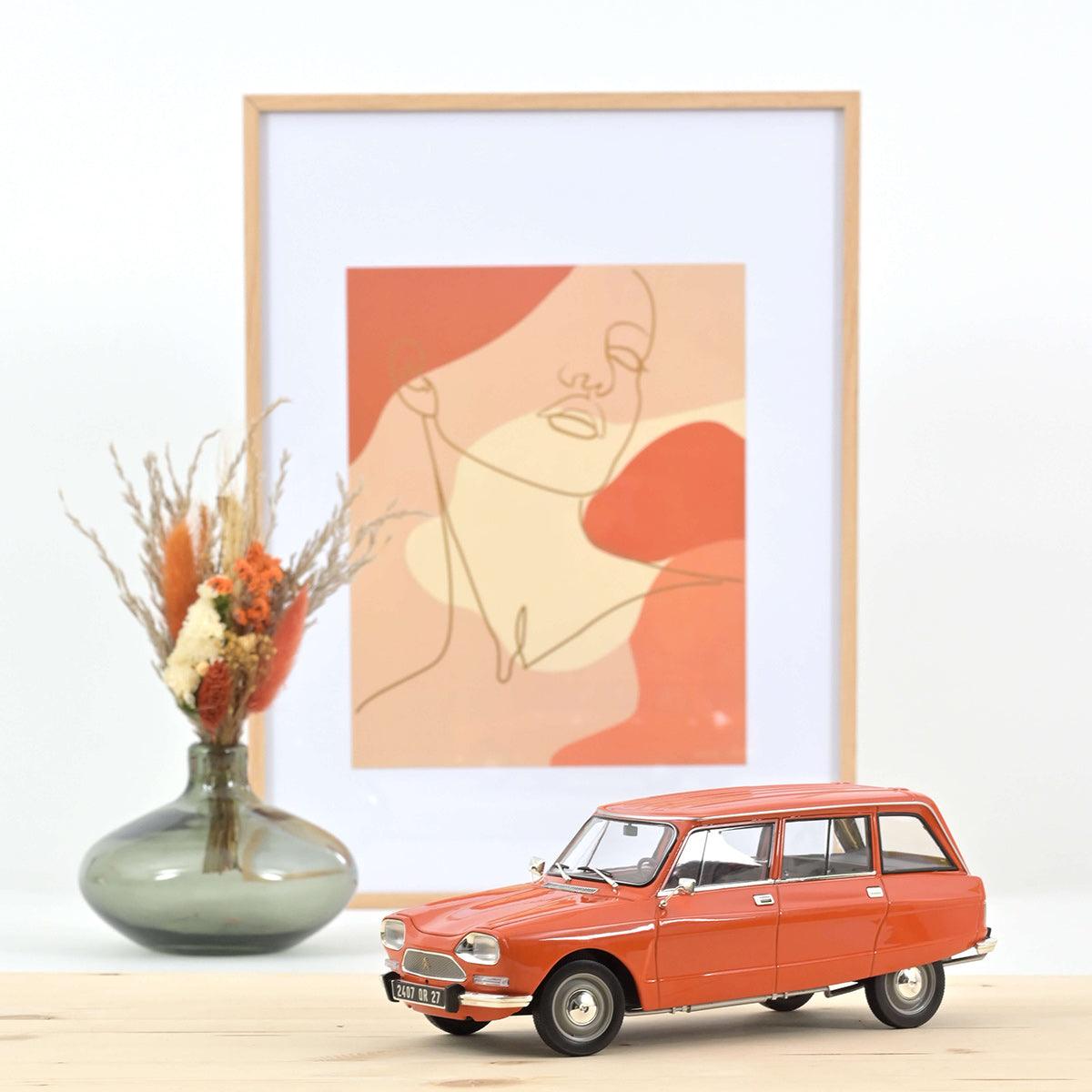 Norev Citroen Ami 8 Break 1975 Tenere Orange 1:18 Modell - Artexio