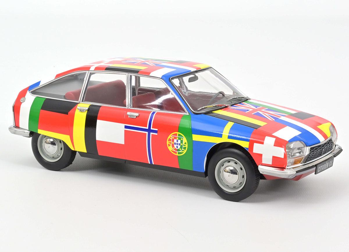 Norev Citroen GS 1972 Flaggen 1:18 Modell