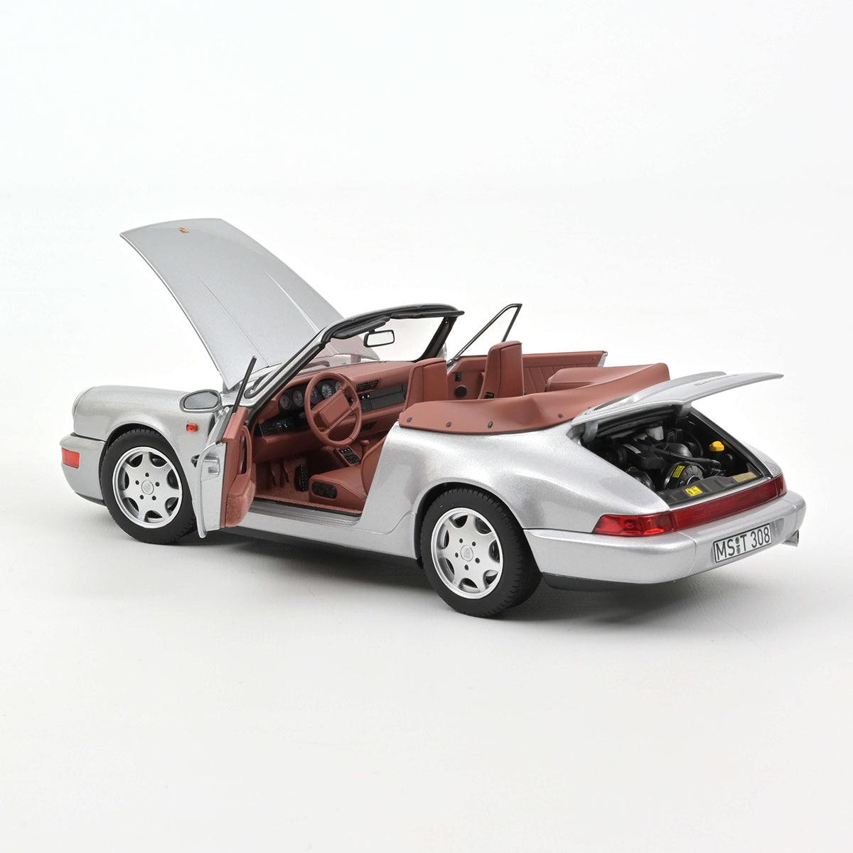 Norev Porsche 911 Carrera 2 Cabriolet 1990 Silver 1:18 Modell - Artexio