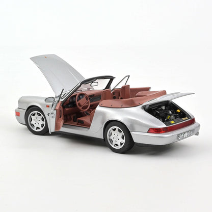 Norev Porsche 911 Carrera 2 Cabriolet 1990 Silver 1:18 Modell - Artexio