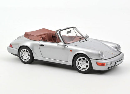 Norev Porsche 911 Carrera 2 Cabriolet 1990 Silver 1:18 Modell - Artexio