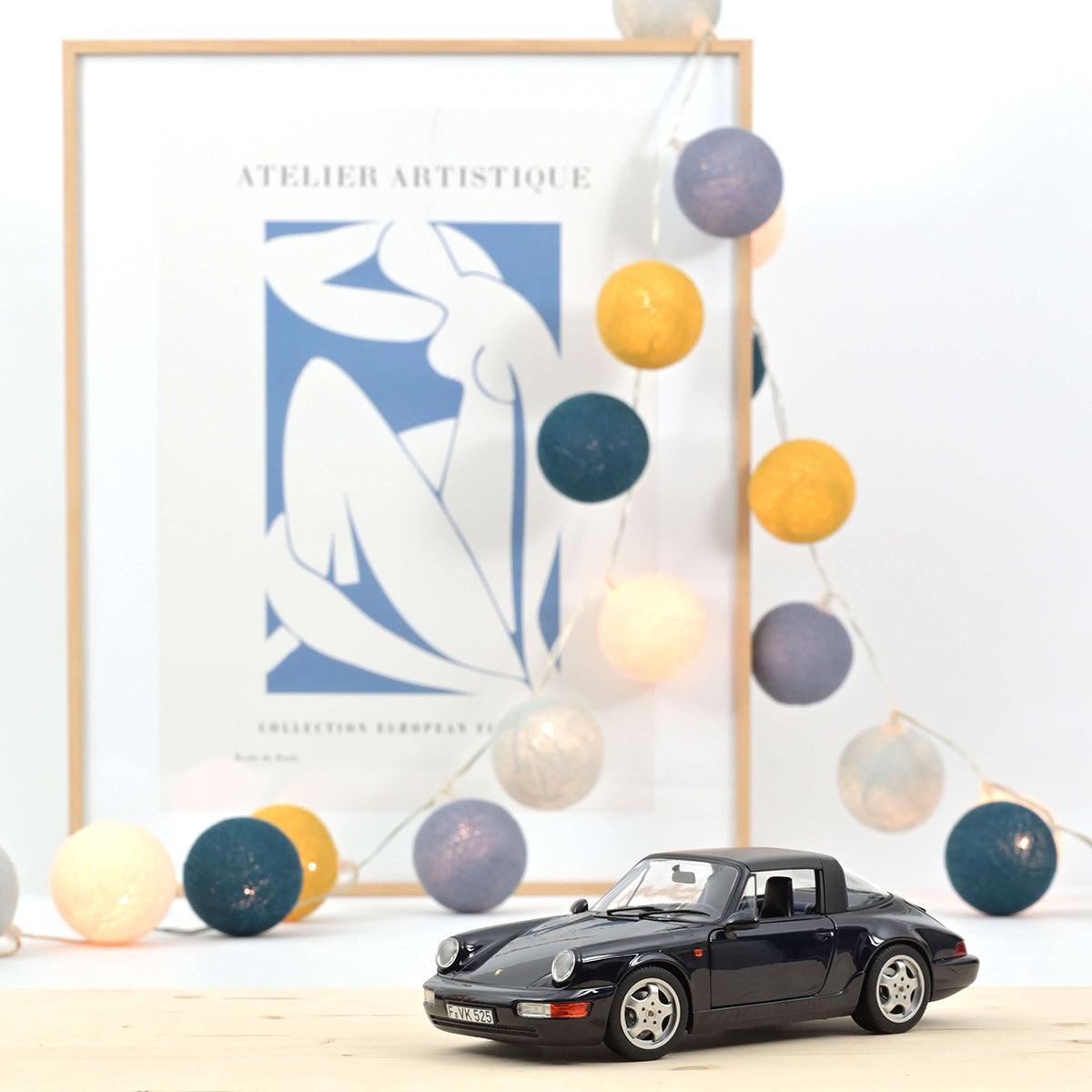 Norev Porsche 911 Carrera 4 Targa 1991 Blue metallic 1:18 Modell - Artexio