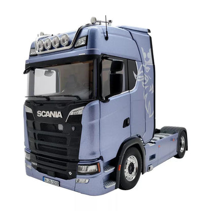 NZG Scania V8 730S fictionblue mit Dekor 1:18 Modell - Artexio