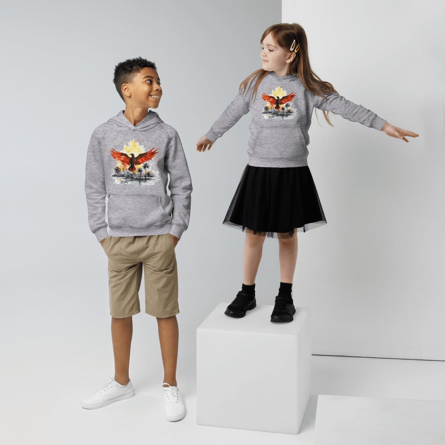 Öko Kapuzenpullover für Kinder "Firebird" - Artexio