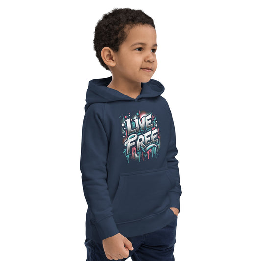 Öko Kapuzenpullover für Kinder "Live Free" - Artexio