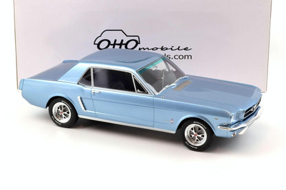 Otto - Models Ford Mustang V8 Hardtop Silver Blue Pony 1965 1:12 Modell