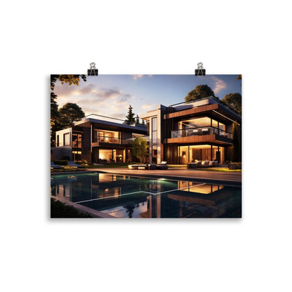 Poster mit mattem Papier "Modern Mansion" - Artexio