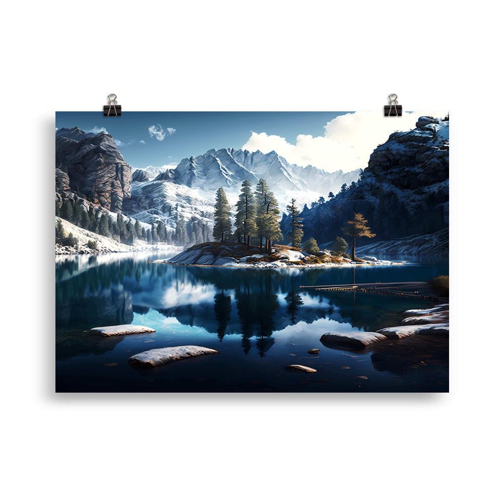 Poster mit mattem Papier "Mountain Lake" - Artexio