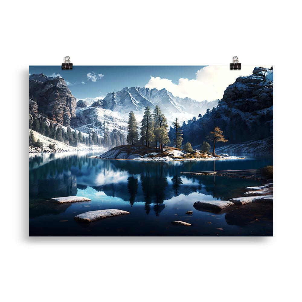 Poster mit mattem Papier "Mountain Lake" - Artexio