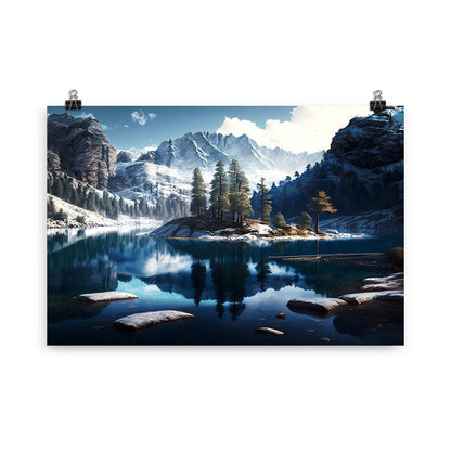 Poster mit mattem Papier "Mountain Lake" - Artexio