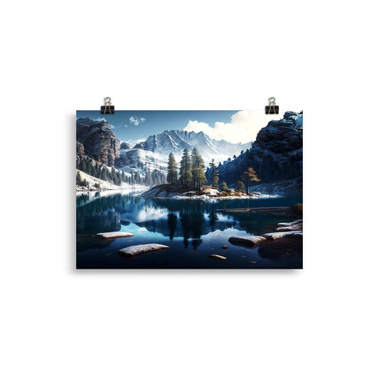 Poster mit mattem Papier "Mountain Lake" - Artexio