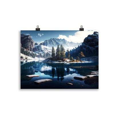 Poster mit mattem Papier "Mountain Lake" - Artexio