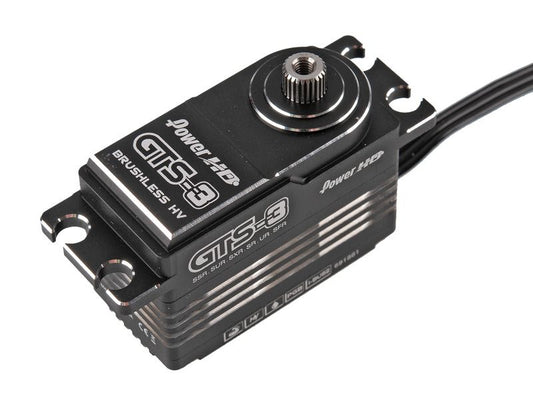Power HD GTS-3 HV Brushless Low Profile Servo mit Aluminiumgehäuse 8.4V 30kg 0.055sec