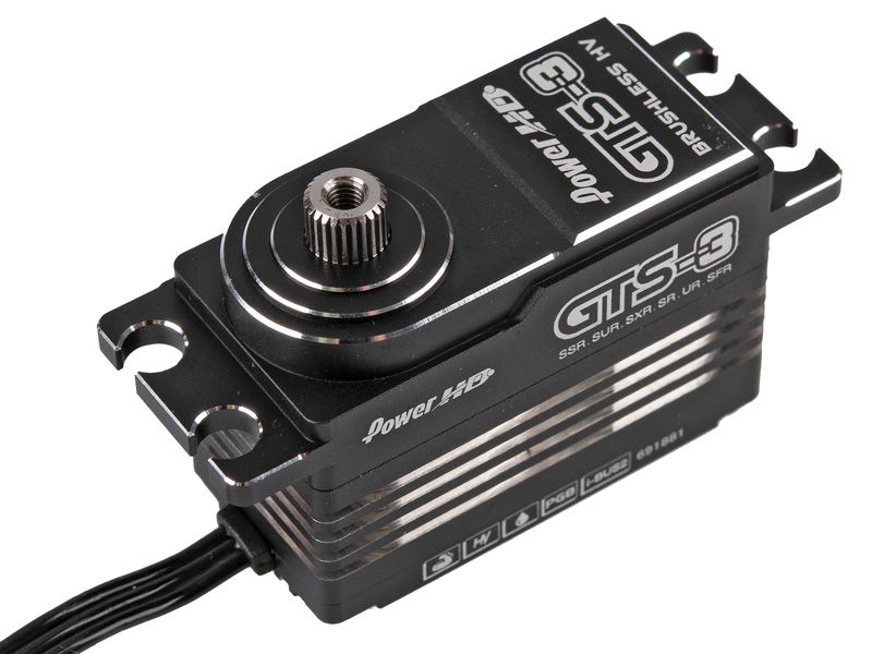 Power HD GTS-3 HV Brushless Low Profile Servo mit Aluminiumgehäuse 8.4V 30kg 0.055sec