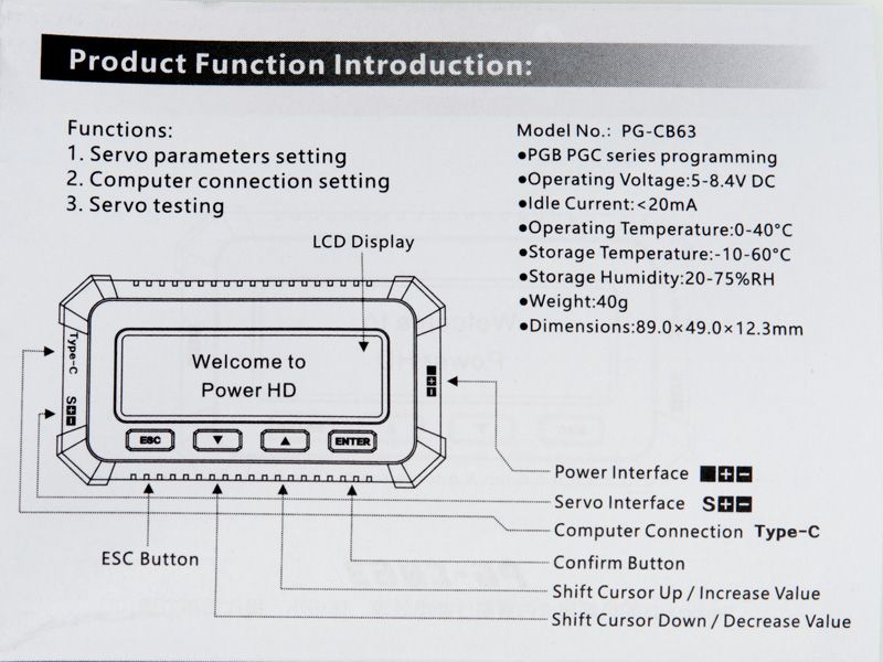 Power HD Programmier Box für Servos