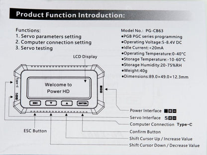 Power HD Programmier Box für Servos