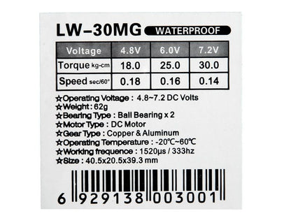Power HD Wasserdichtes Digital Crawler Servo 7.2V/30.0kg  LW - 30MG