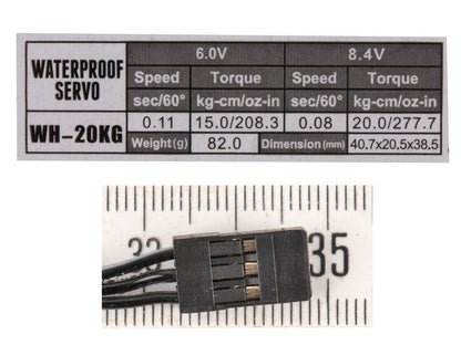 Power HD Wasserdichtes Digital Servo 8.4V/20kg Alu - Gehäuse  WH20KG