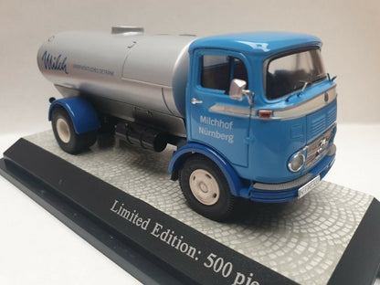 Premium ClassiXXs Mercedes-Benz LP911 Tankwagen Milch - Blau 1:43 Modell_Artexio