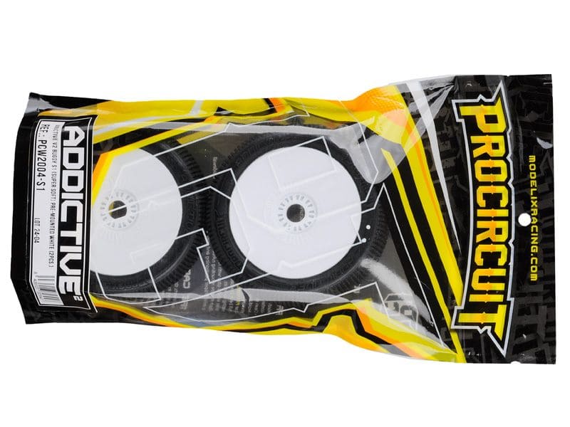 Procircuit Komplettrad ADDICTIVE V2 1:8 Buggy RC Reifen  S1 Super Soft