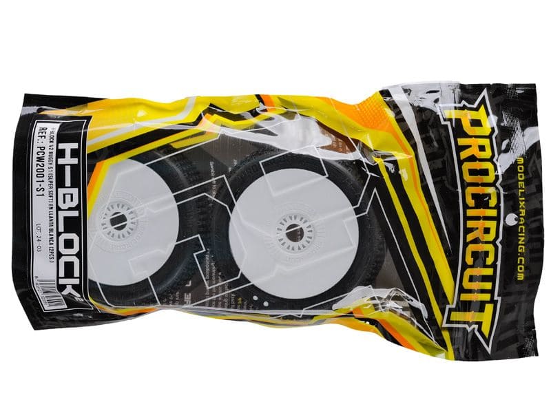 Procircuit Komplettrad H-BLOCK V2 1:8 Buggy RC Reifen # S1 Super Soft