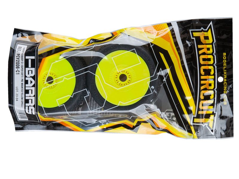Procircuit Komplettrad I-BARRS V3 1:8 Buggy RC Reifen # C1 Super Soft
