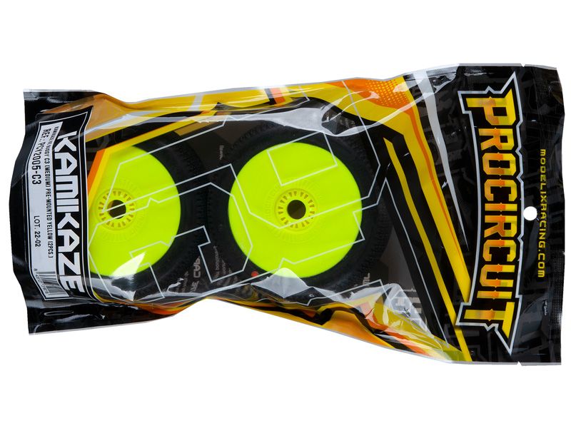 Procircuit Komplettrad KAMIKAZE V2 1:8 Buggy RC Reifen  C3 Medium