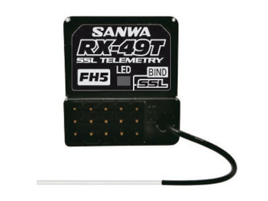 Sanwa RX-49T Waterproof Empfänger (4 - Kanal/FH5) Koaxiale Ausführung mit Antennenrohr