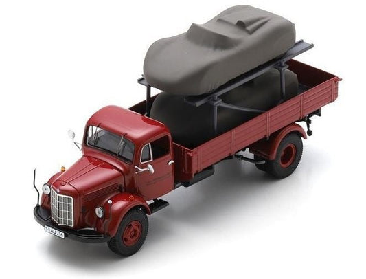 Schuco Mercedes - Benz L3500 Porsche - Renndienst with Porsche 718 RS 1:43 Modell