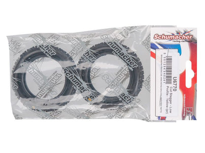 Schumacher 1:10 Cut Stagger gelb Offroad Reifen (2) 2WD Frontreifen