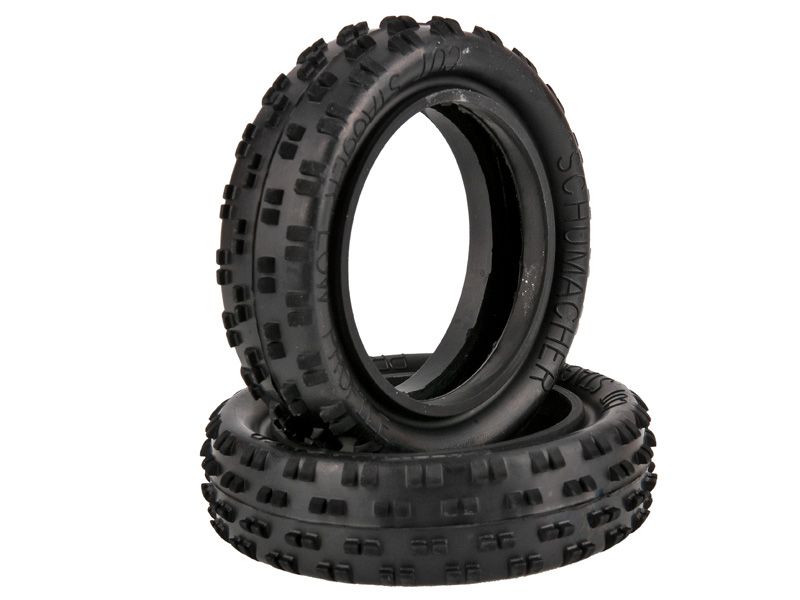 Schumacher 1:10 Cut Stagger Silver Off-Road Tyres (2) 2WD Front Tyres