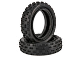 Schumacher 1:10 Cut Stagger silver off-road tires (2) 2WD front tires
