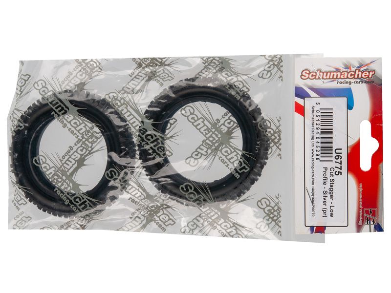 Schumacher 1:10 Cut Stagger silber Offroad Reifen (2) 2WD Frontreifen