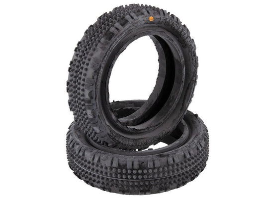 Schumacher 1:10 Fusion Slim gelb Offroad Reifen (2) 2WD Frontreifen